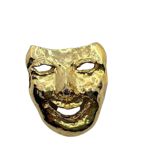 Thalia Muse of Comedy Theater Mask Gold Tone Pin Brooch